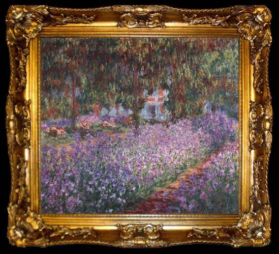 framed  Claude Monet Monet-s Garden the Irises, ta009-2